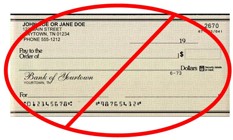“Take a check?” Just say no.