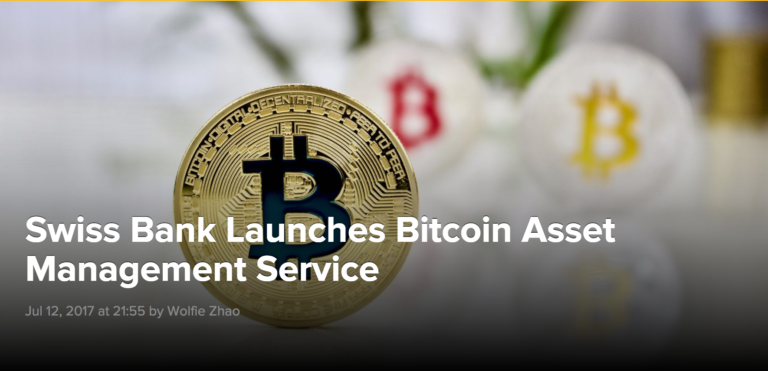 Swiss Bank Launches Bitcoin Asset Management Service